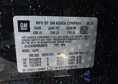 2021 Buick Encore Fwd Preferred z USA, uszkodzony, nr VIN KL4CJASB2MB305678